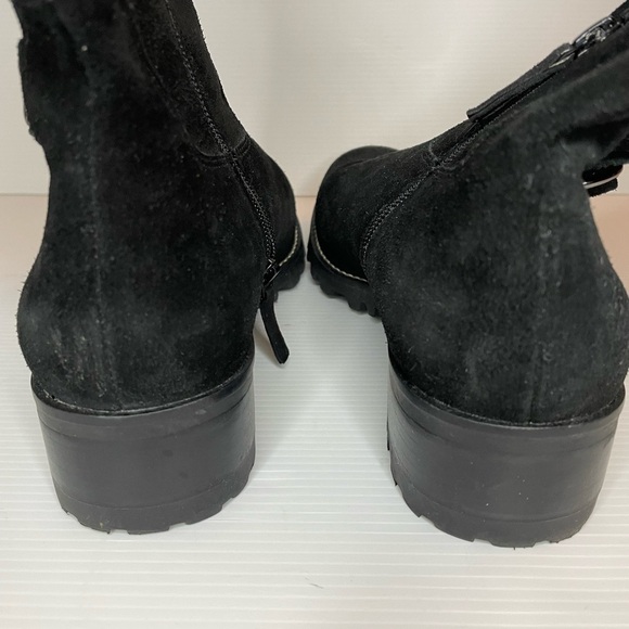 Talbots Tish Black Suede Faux Fur Insulated Boots Size 8.5 - Picture 3 of 10